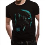 BLACK PANTHER MOVIE NEON FACE UNISEX TSHIRT M