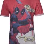 DEADPOOL ALL OVER WITH ROLL UP MENS TSHIRT S