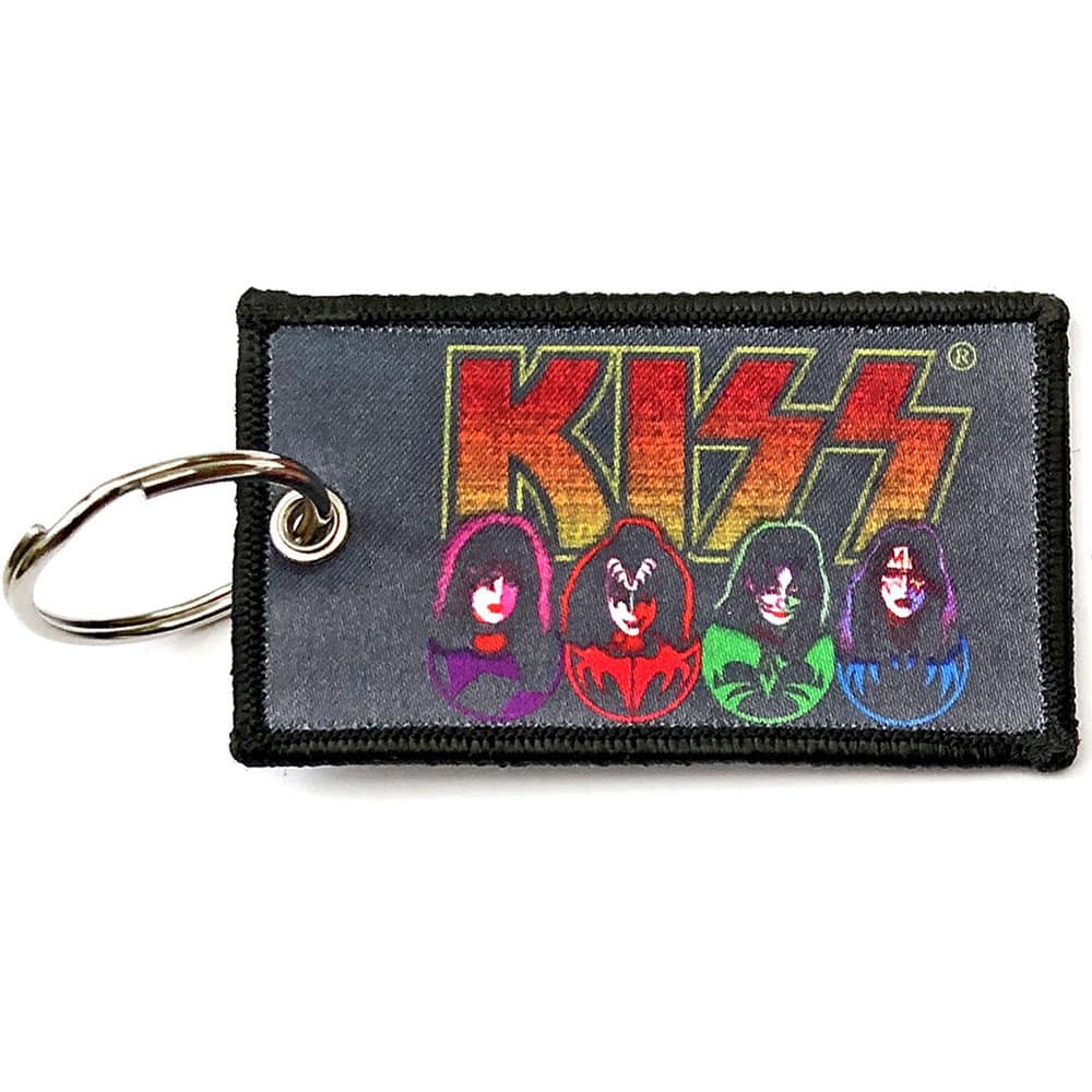 5056368604034.jpg KISS KEYCHAIN FACES ICONS DOUBLE SIDED PATCH - Image 1