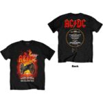 AC/DC UNISEX T-SHIRT: FTATR 40TH FLAMING BACK PRINT SMALL