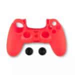 SPARTAN GEAR CONTROLLER SILICONE COVER AND THUMP GRIPS FOR PS4 RED