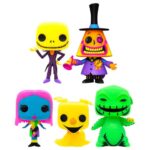 POP FUNKO! 5-PACK OF NIGHTMARE BEFORE CHRISTMAS BLACKLIGHT SPECIAL EDITION FIGURES