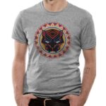 BLACK PANTHER MOVIE NEON FACE TSHIRT S