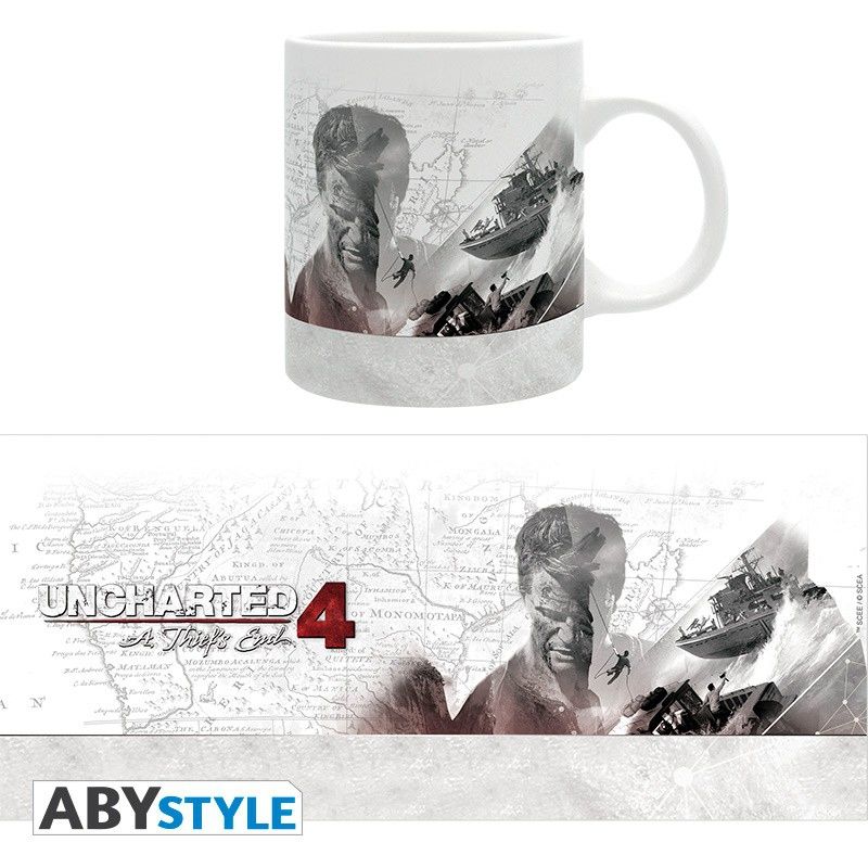 Mathan Drake Using. Map UNCHARTED 4 NATHAN DRAKE IN WHITE MAP MUG - Acappela