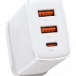 BASEUS WALL CHARGER 3 X USB 30W WHITE