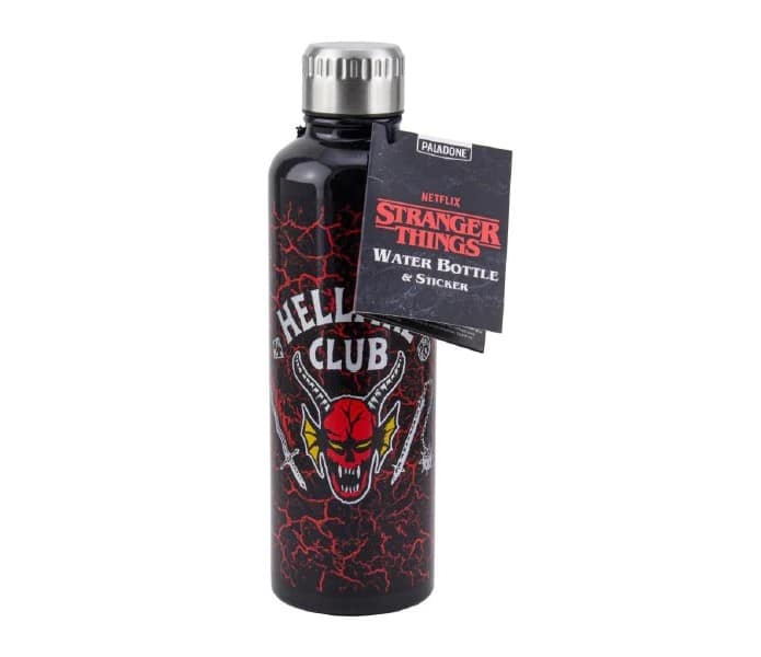 5055964791216.jpg PALADONE STRANGER THINGS HELLIFIRE CLUB METAL WATER BOTTLE - Image 1