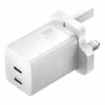 BASEUS CHARGER WALL 40W USB-C X 2 WHITE