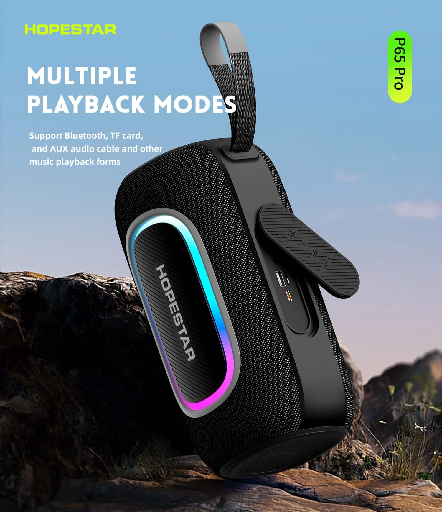 6972567701123.jpg HOPESTAR P65 PRO BLUETOOTH PORTABLE SPEAKER BLACK - Image 1