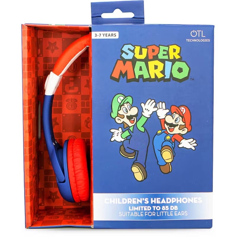 5055371622974.jpg OTL SUPER MARIO BLUE CHILDRENS HEADPHONES - Image 1