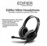 EDIFIER K800 OFFICE / GAMING HEADSETAUX 3.5mm BLACK - Image 3