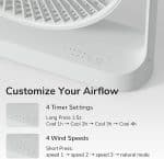 JISULIFE DESKTOP PORTABLE FAN FA27 GRAY - Image 3