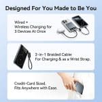 Vention MA Powerbank Wireless Magnetic 5000mAh 22.5W Wireless 15W Ultra Slim Grey FKKH0 - Image 2
